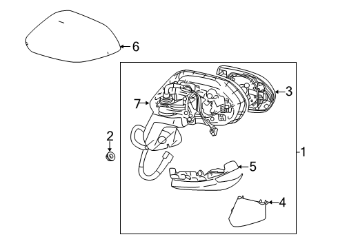 2025 Toyota Corolla Outside Mirrors Diagram 2 - Thumbnail