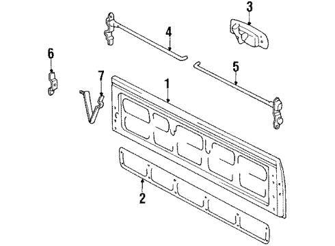 1994 Toyota Pickup Gate & Hardware Diagram