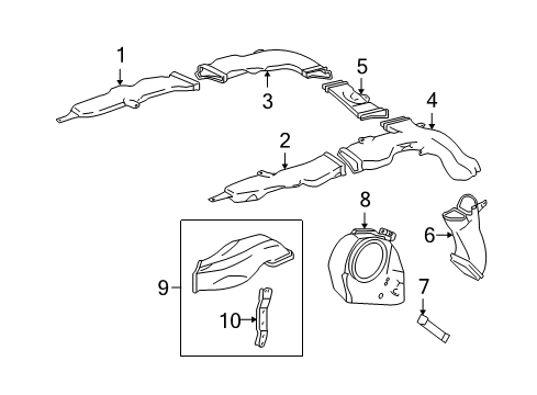 2009 Toyota Land Cruiser Separator Duct Diagram for 88566-60400