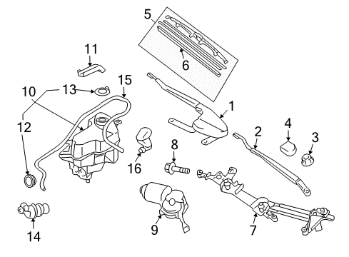 2008 Toyota Prius Wipers Diagram 2 - Thumbnail