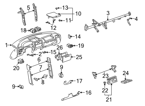 2003 Toyota MR2 Spyder Ashtray, Front Diagram for 74102-17060-C0