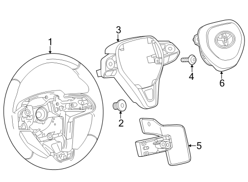 2025 Toyota Corolla Cross Steering Wheel & Trim Diagram