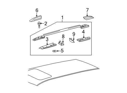 2010 Toyota Highlander Luggage Carrier Diagram 2 - Thumbnail