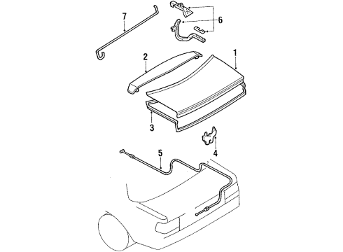1990 Toyota Corolla Trunk Lid & Components Diagram