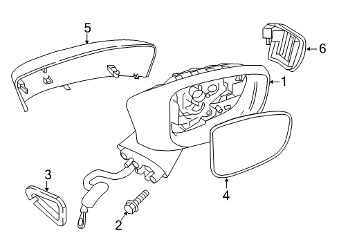 2019 Toyota Yaris Outside Mirrors Diagram