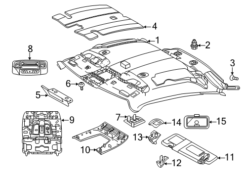 2025 Toyota GR Supra Interior Trim - Roof Diagram