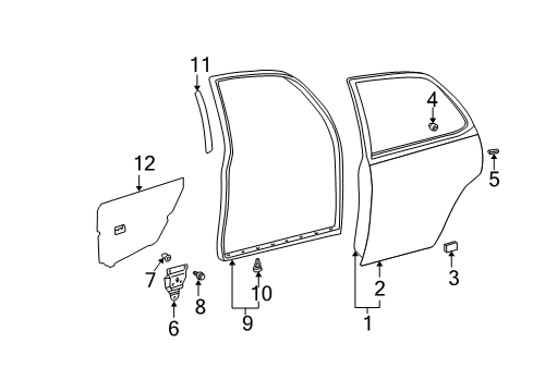 2004 Toyota Camry Door & Components Diagram
