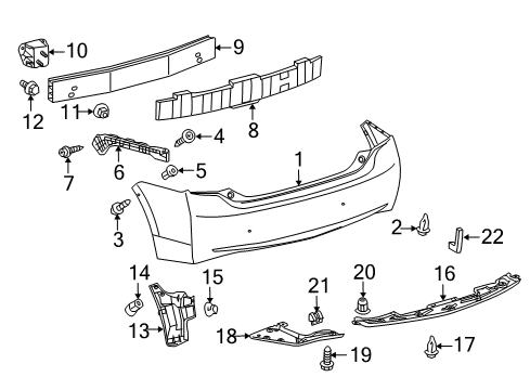 2015 Toyota Prius Bumper & Components - Rear Diagram