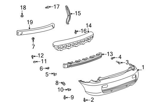 2000 Toyota Celica Bumper & Components - Rear Diagram