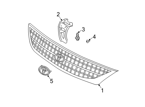 2000 Toyota Avalon Grille & Components Diagram
