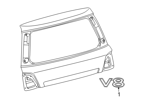 2017 Toyota Land Cruiser Exterior Trim - Tail Gate Diagram