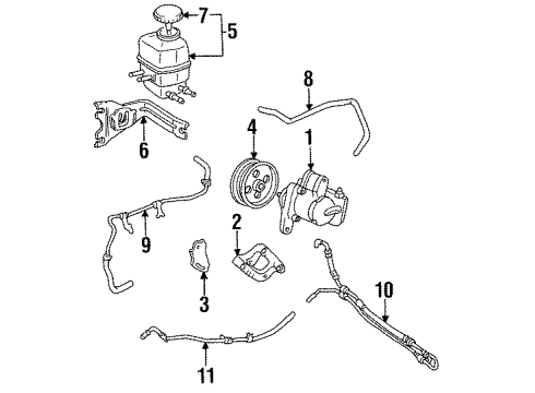 1992 Toyota Camry P/S Pump & Hoses Diagram 2 - Thumbnail