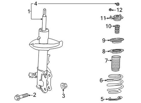 2025 Toyota Highlander Struts & Components Diagram