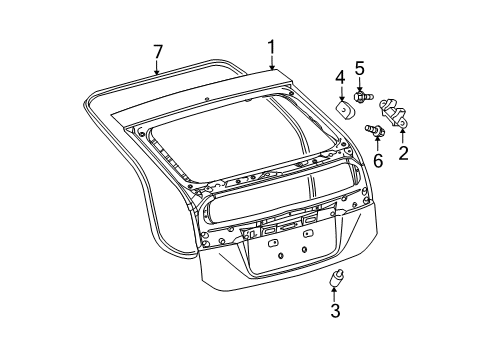 2012 Toyota Prius Plug-In Gate & Hardware Diagram
