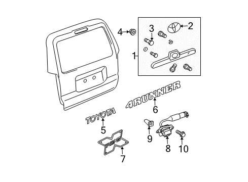2003 Toyota 4Runner Exterior Trim - Lift Gate Diagram