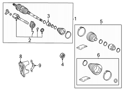2024 Toyota Sienna Drive Axles - Front Diagram