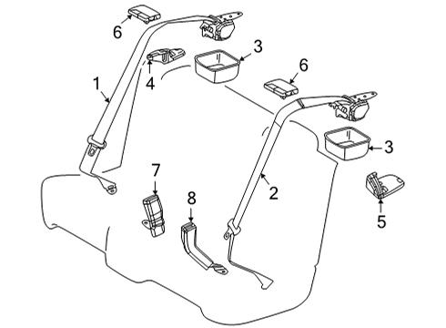 2020 Toyota Mirai Rear Seat Belts Diagram