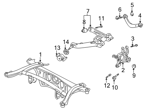 2006 Toyota Matrix Rear Suspension Components Diagram 3 - Thumbnail