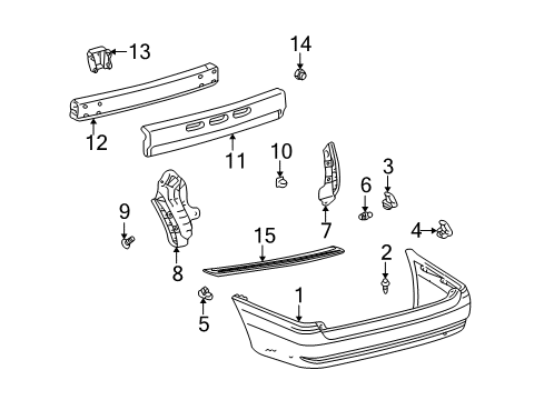 2000 Toyota Sienna Bumper & Components - Rear Diagram