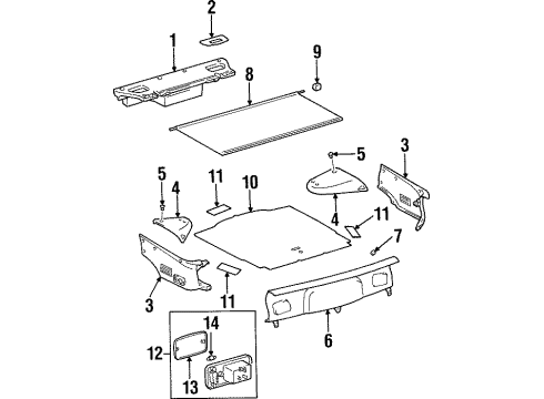 1993 Toyota Supra Interior Trim - Rear Body Diagram