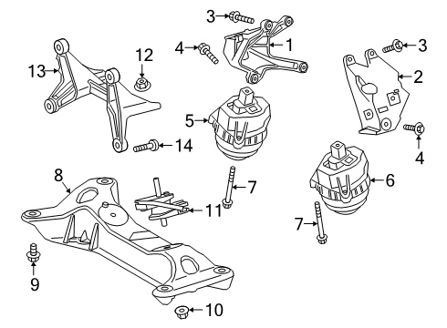 2025 Toyota GR Supra Engine & Trans Mounting Diagram