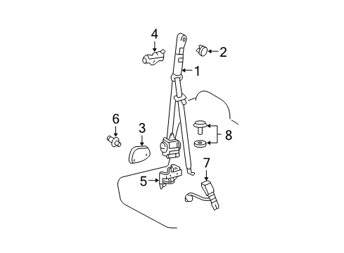 2005 Toyota Tundra Front Seat Belts Diagram