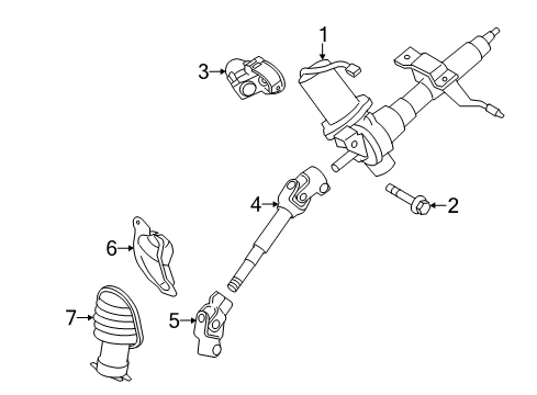 2018 Toyota Yaris Steering Column Bracket, Upper Diagram for 45280-52110