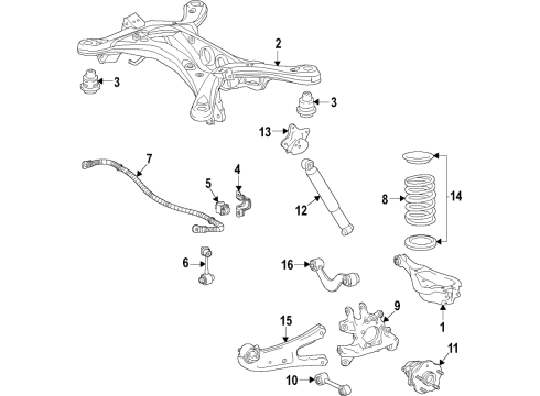 2024 Toyota Highlander Lower Control Arm - Rear Diagram