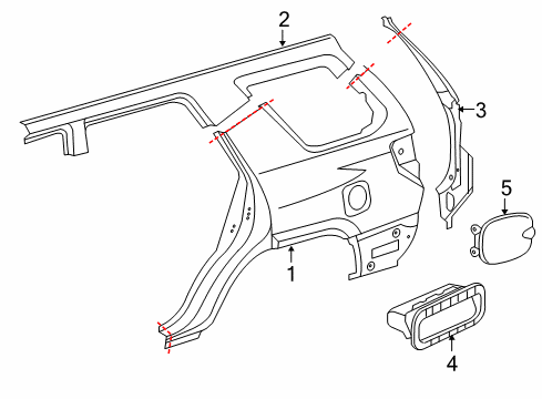 2024 Toyota 4Runner Quarter Panel & Components Diagram