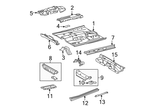 2010 Toyota Camry Floor & Rails Diagram 4 - Thumbnail