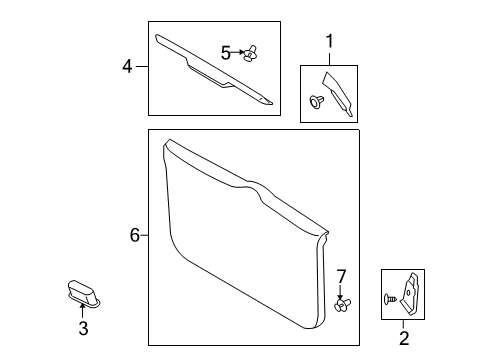 2012 Scion xB Interior Trim - Lift Gate Diagram