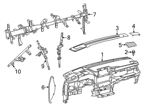 2025 Toyota Highlander Instrument Panel Diagram