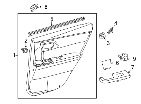 2018 Toyota Corolla iM Interior Trim - Rear Door Diagram