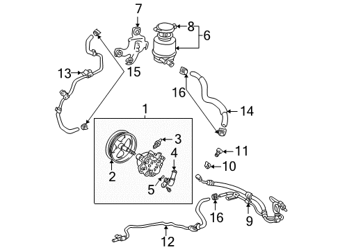 2006 Toyota Camry P/S Pump & Hoses Diagram 2 - Thumbnail