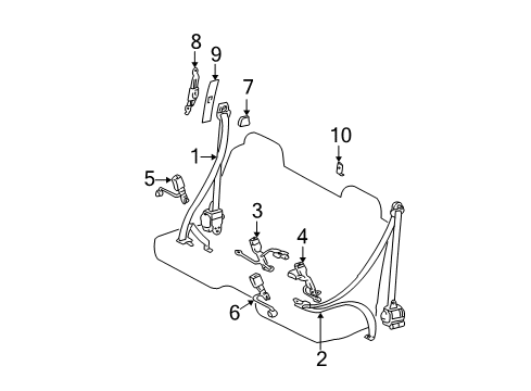 2004 Toyota Tundra Front Seat Belts Diagram