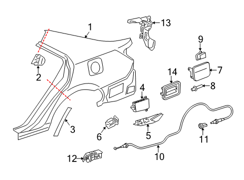2014 Toyota Camry Fuel Door - Body Diagram 2 - Thumbnail