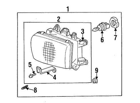 1992 Toyota 4Runner Headlamps Diagram