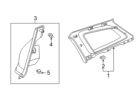 2005 Toyota Matrix Interior Trim - Quarter Panels Diagram