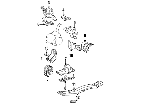 1998 Toyota Celica Engine & Trans Mounting Diagram
