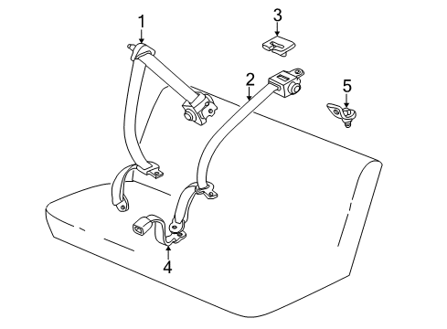 2007 Toyota Matrix Rear Seat Belts Diagram