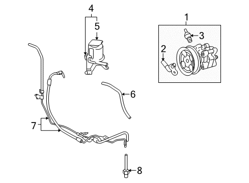 2007 Toyota FJ Cruiser P/S Pump & Hoses Diagram