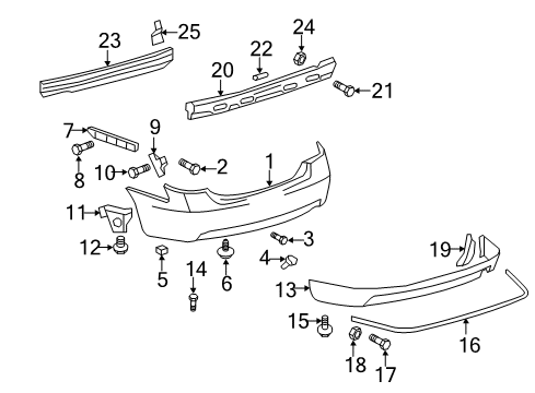 2010 Toyota Camry Bumper & Components - Rear Diagram