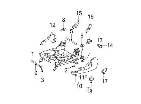 2002 Toyota Camry Recline Handle, Gray, Driver Side Diagram for 72526-47020-B1