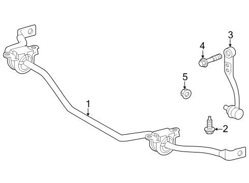 2025 Toyota Grand Highlander Stabilizer Bar & Components Diagram