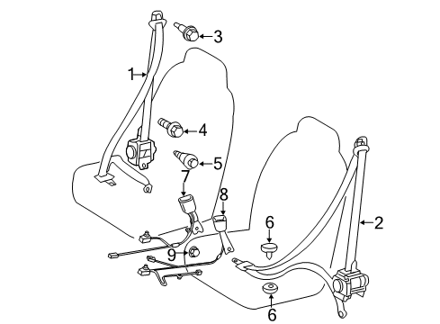 2015 Scion tC Front Seat Belts Diagram