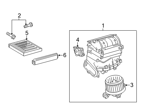 2012 Toyota Prius V Blower Motor & Fan Diagram