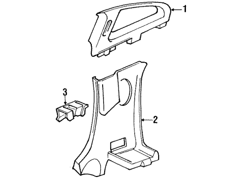 1991 Toyota MR2 Interior Trim - Quarter Panels Diagram