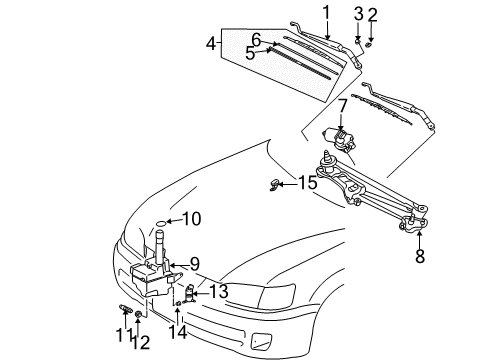 2005 Toyota Camry Wiper & Washer Components Diagram