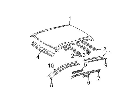 2002 Toyota Tacoma Roof & Components Diagram