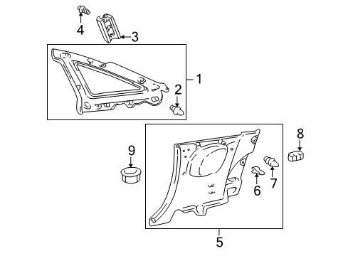 2002 Toyota Celica Interior Trim - Quarter Panels Diagram